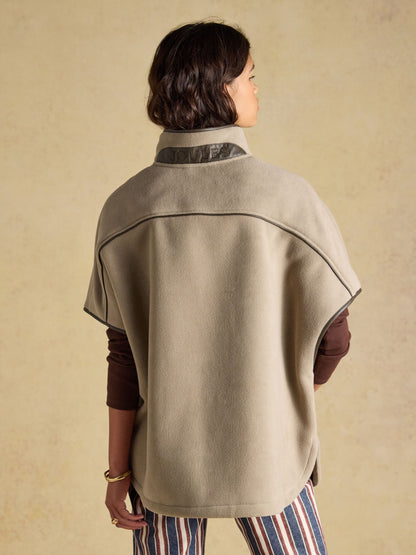Women's Joules Heritage Mink Brown Polar Fleece Short Cape
