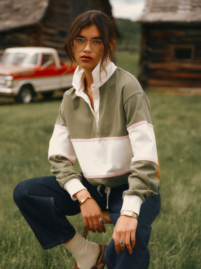 Women's Joules Long Sleeve Cotton Collared Rugby Deckshirt