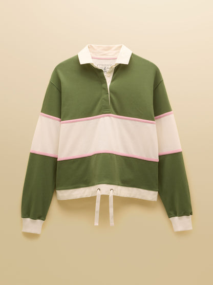 Women's Joules Long Sleeve Cotton Collared Rugby Deckshirt