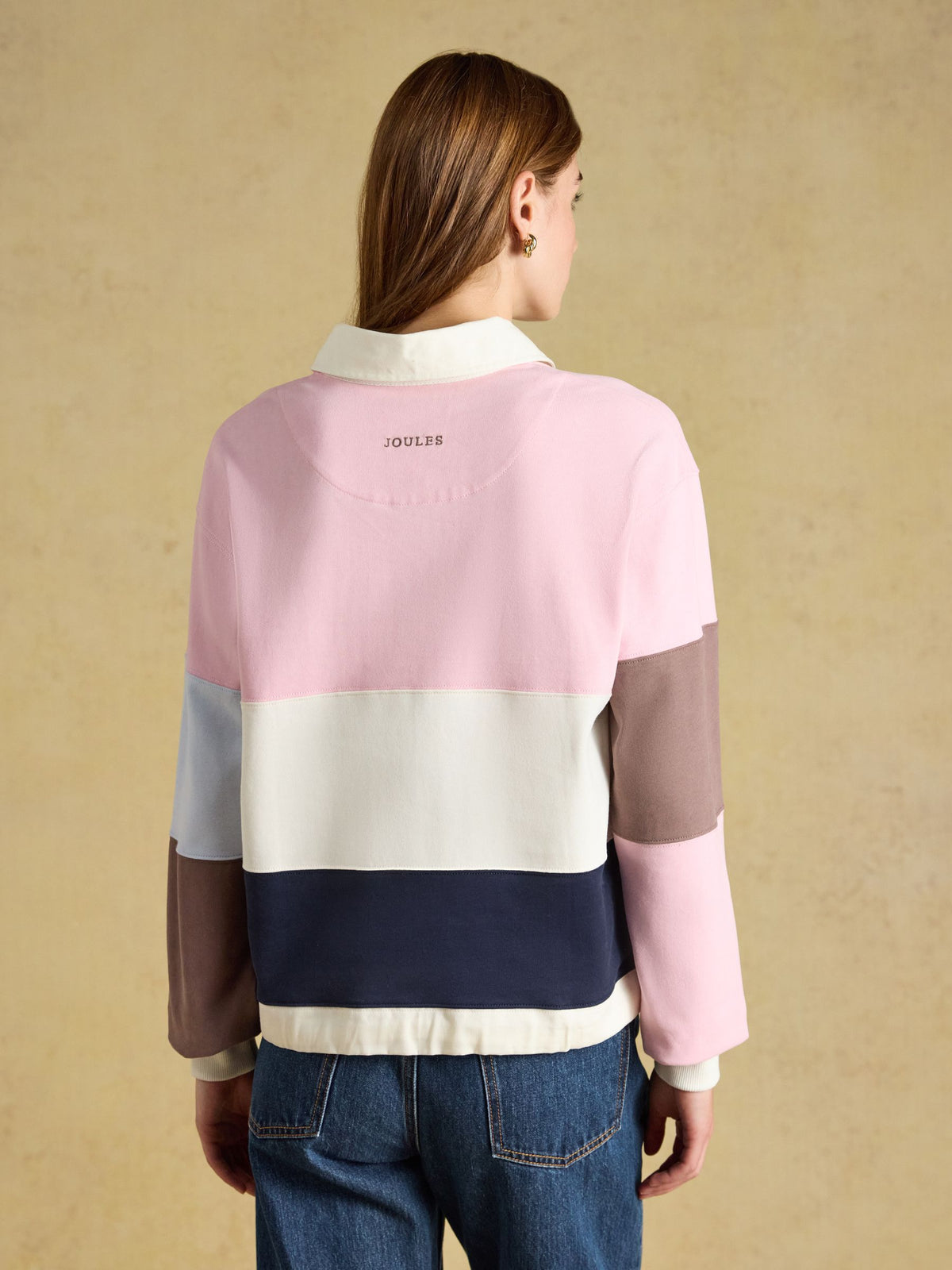 Women's Joules Long Sleeve Cotton Collared Rugby Deckshirt