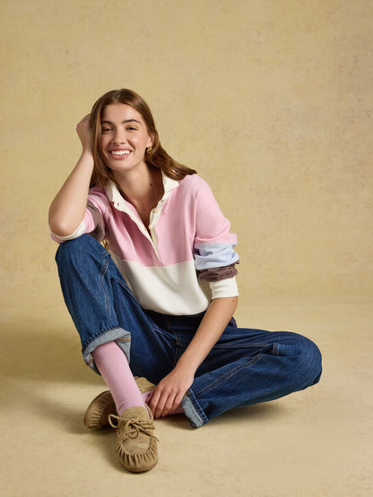 Women's Joules Long Sleeve Cotton Collared Rugby Deckshirt