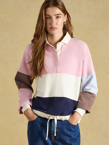 Women's Joules Long Sleeve Cotton Collared Rugby Deckshirt