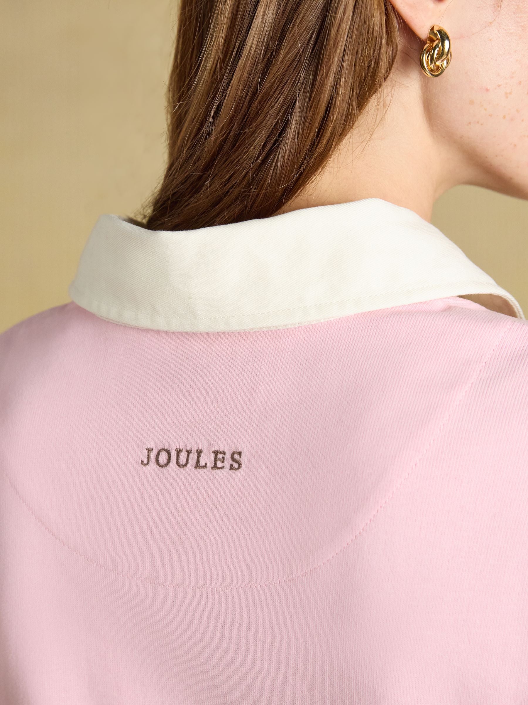 Women's Joules Long Sleeve Cotton Collared Rugby Deckshirt