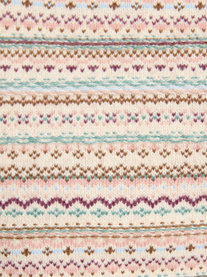 Joules Cotton Rich Fair Isle V-Neck Knitted Vest Oat