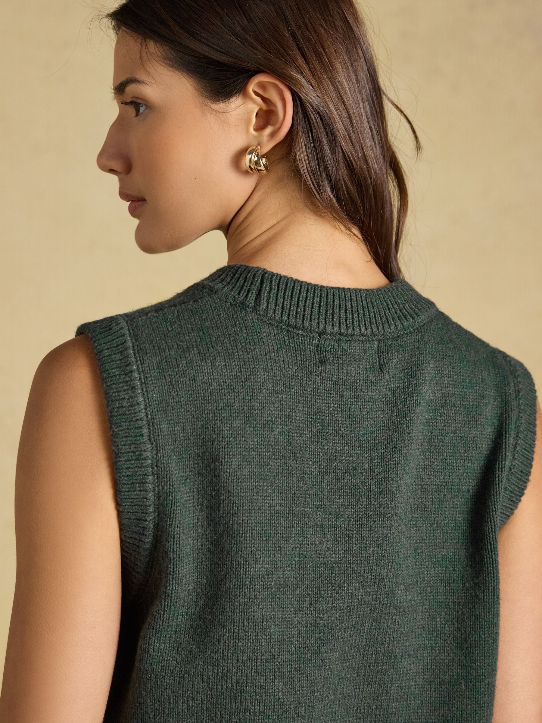 Women's Joules Jonty Fox Green Knitted Vest