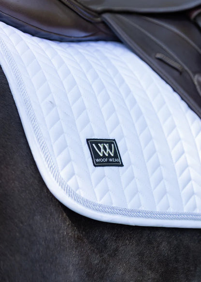 Woof Wear White Herringbone Saddle Pad: Premium Equestrian Horse Riding Gear