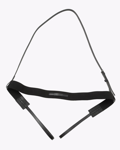 PREMIER EQUINE ZIMELLA Elastic Breastgirth - Black Italian Leather Horse Riding Equipment from Equiflair