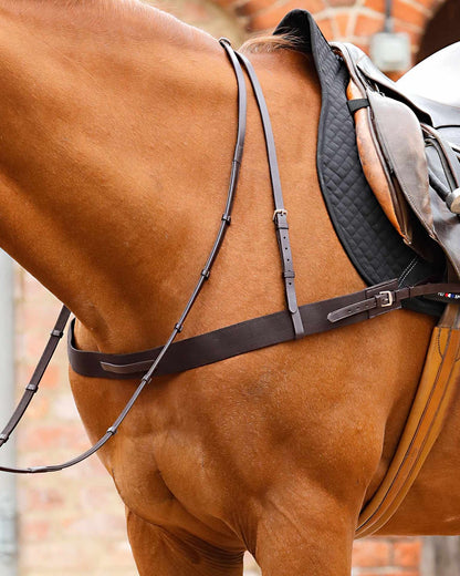 PREMIER EQUINE ZIMELLA Brown Elastic Horse Breastgirth - Equiflair Equestrian Equipment