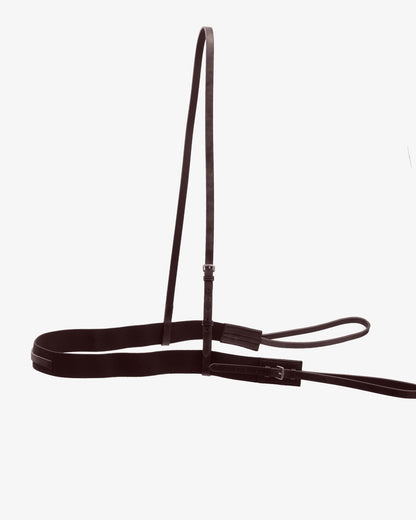 PREMIER EQUINE ZIMELLA Elastic Breastgirth Brown Italian Leather Adjustable Horse Riding Tack Equestrian Safety Equipment