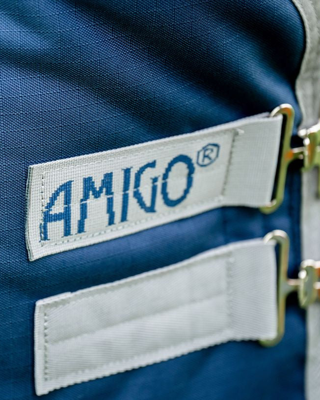 Amigo Ripstop 900D Horse Turnout Rug - Navy/Titanium Grey. Waterproof & Durable Horseware Protection.