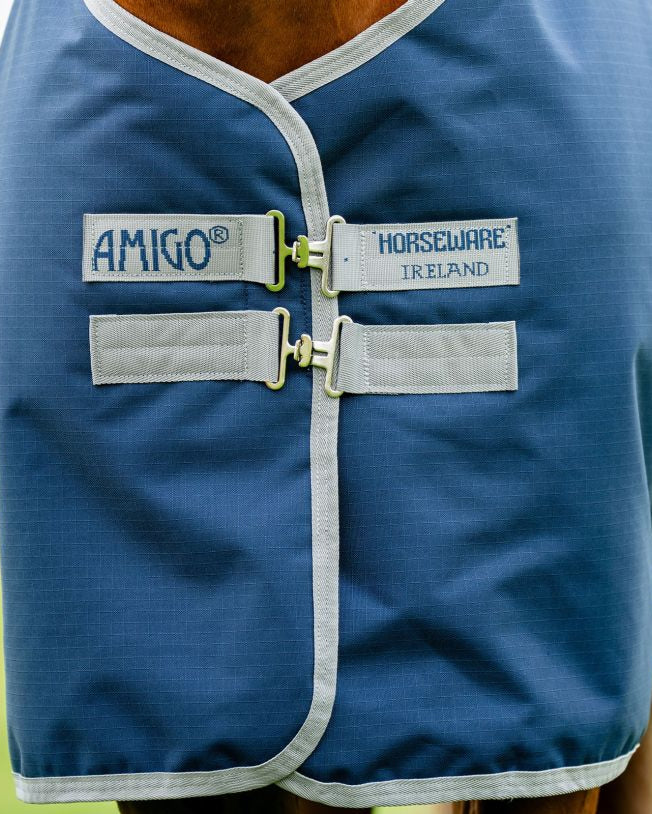 Horseware Amigo Ripstop 900D Turnout Rug - Navy/Grey. Waterproof, Durable Horse Rug for All Weather Protection. Equiflair
