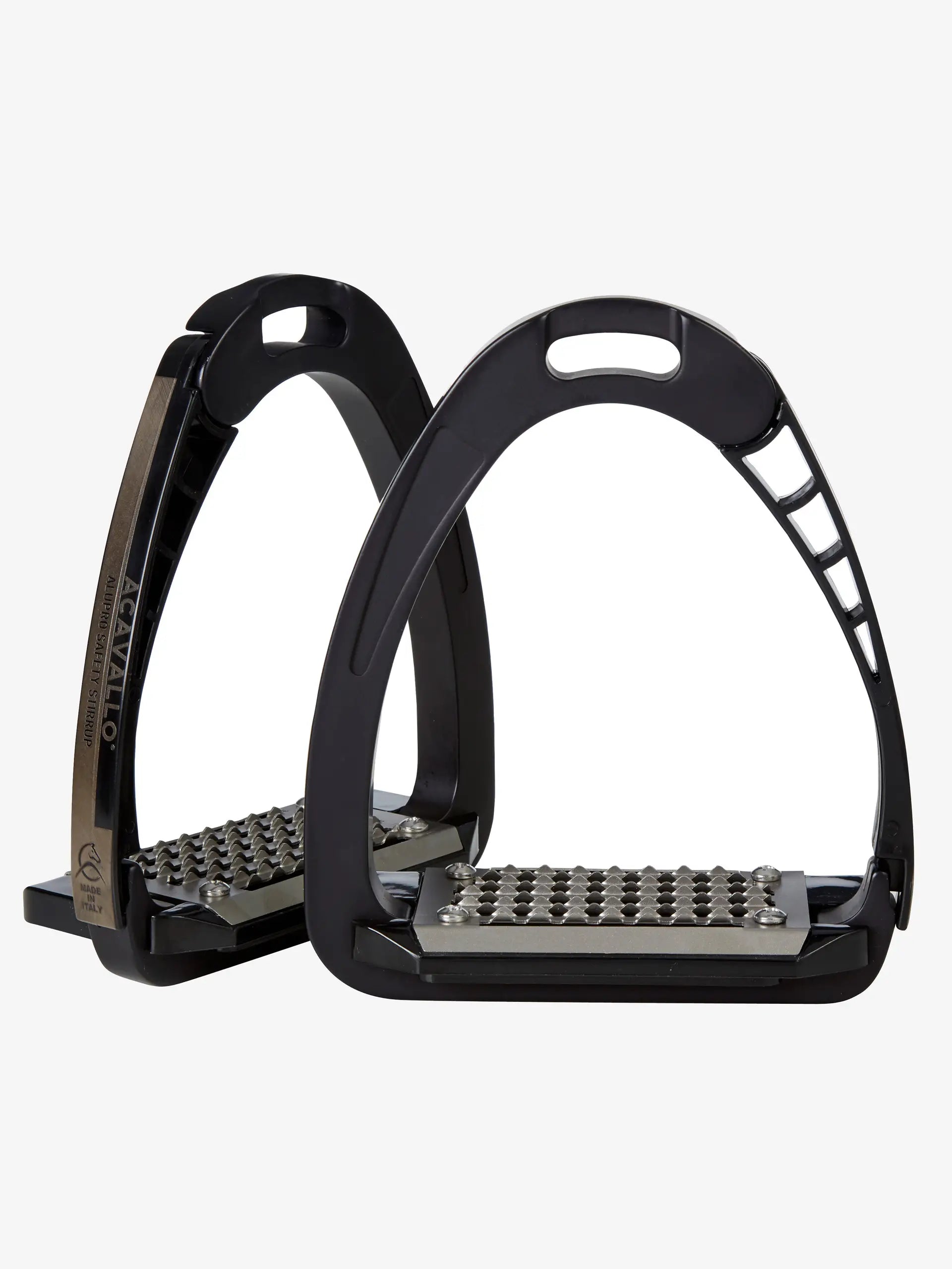 Acavallo Arena AluPro Stirrups - Black Equestrian Horse Riding Stirrups for Safety and Performance