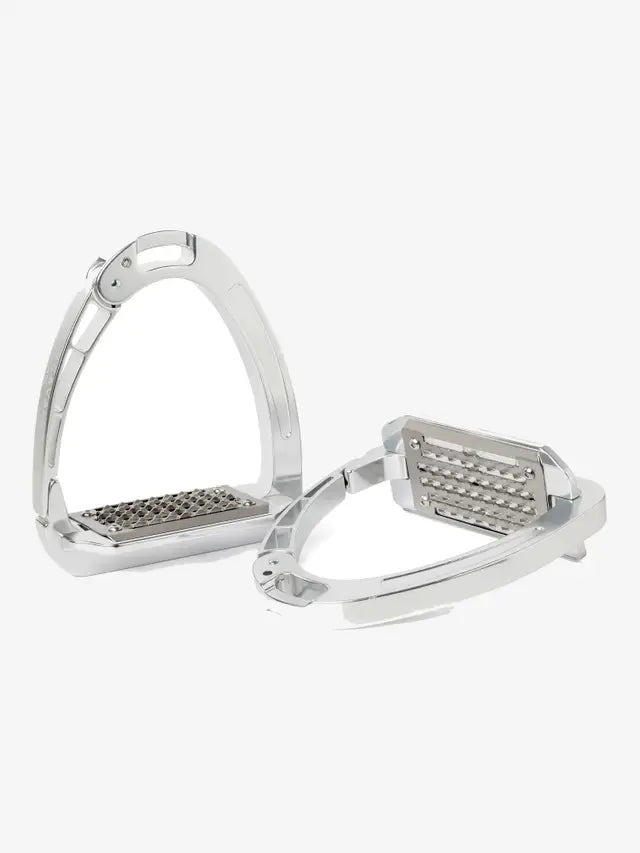 Lemieux Aluplus Safety Stirrups - Aluminum Equestrian Stirrups with Lateral Release & Angled Footbed for Horse Riding Grip