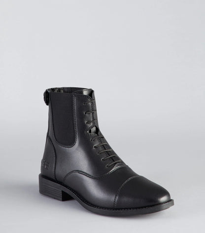 PREMIER EQUINE Acento Black Synthetic Paddock Boot - Durable riding boots for daily yard work & riding outings.