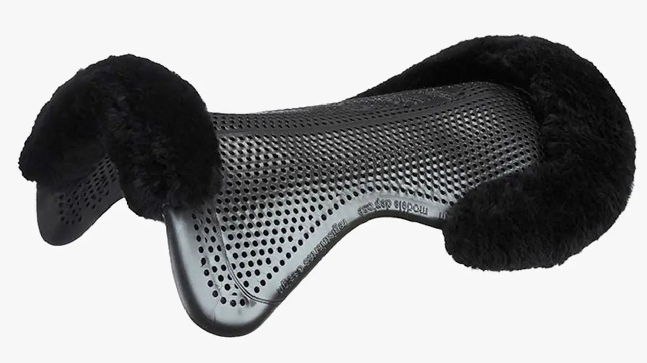 LE MIEUX Just Gel Lambskin Half Pad Black - Equestrian Horse Riding Saddle Pad
