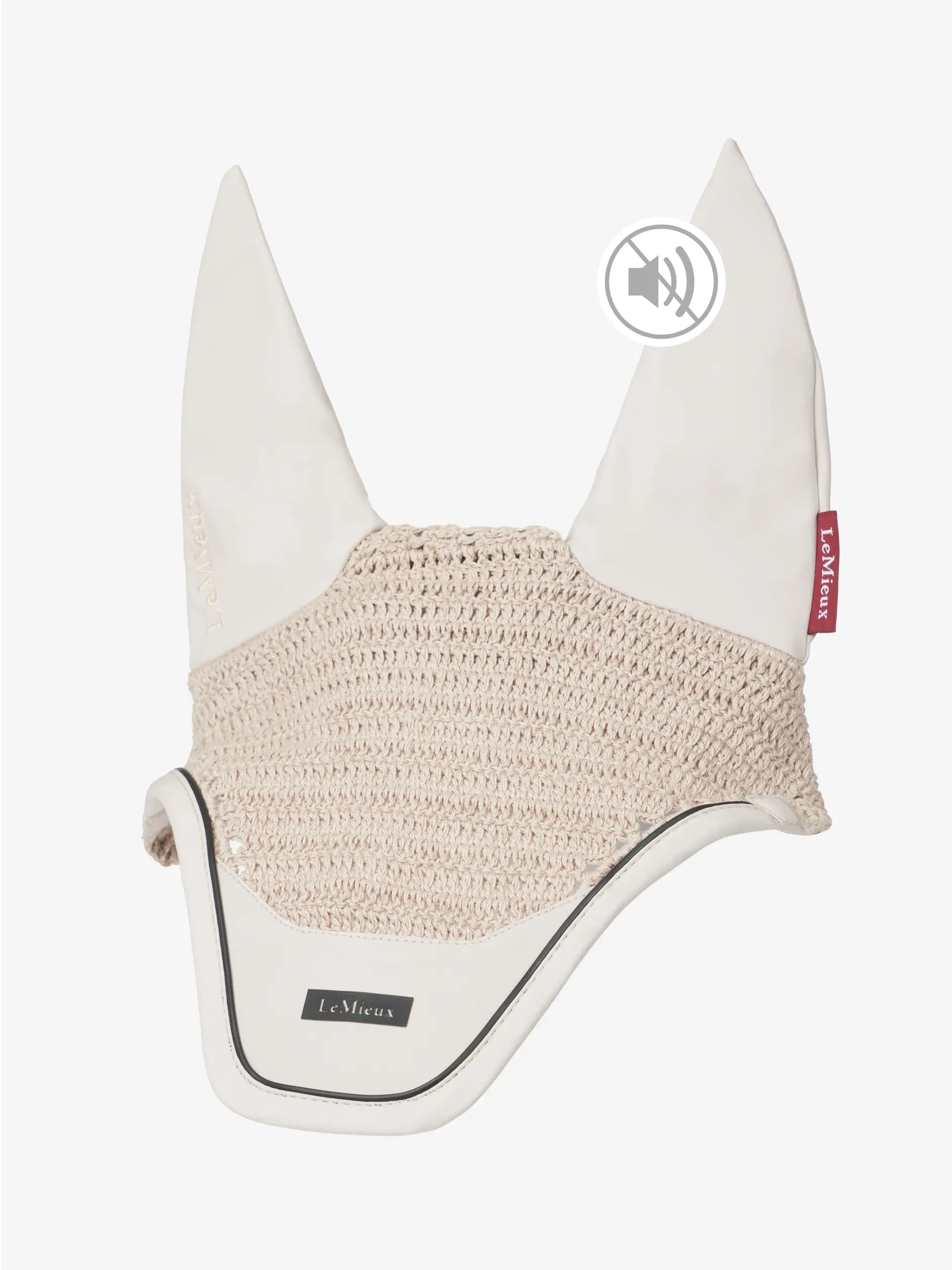 LeMieux Essence Acoustic Fly Hood Stone - Equine Ear Protection | Quiet Horse Fly Veil