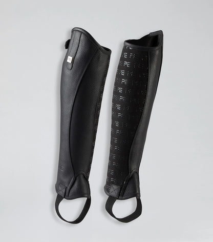 Premier Equine Actio Leather Half Chaps - Black Horse Riding Equestrian Gear