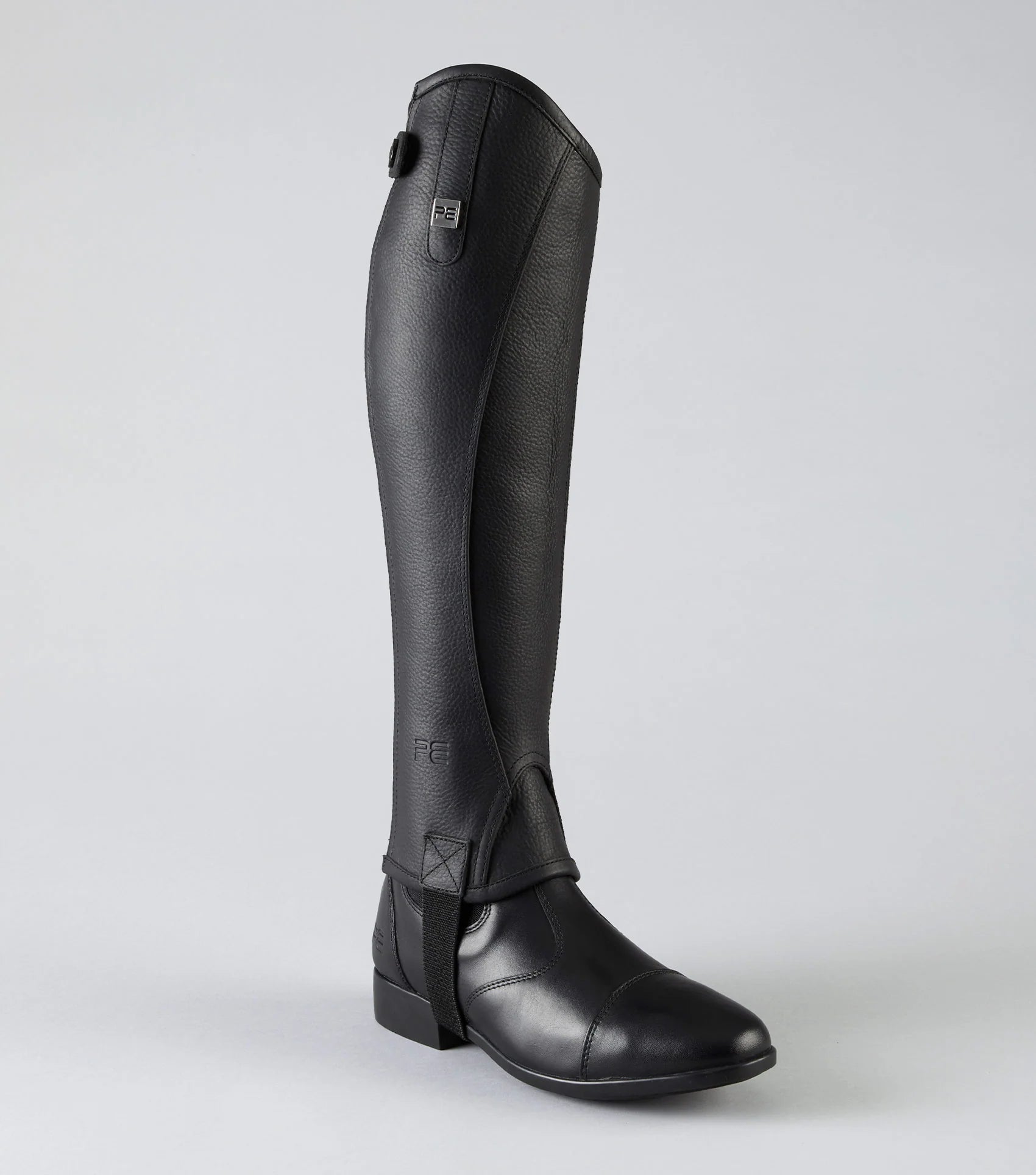 Premier Equine Actio Black Leather Half Chaps | Equestrian Riding Gear