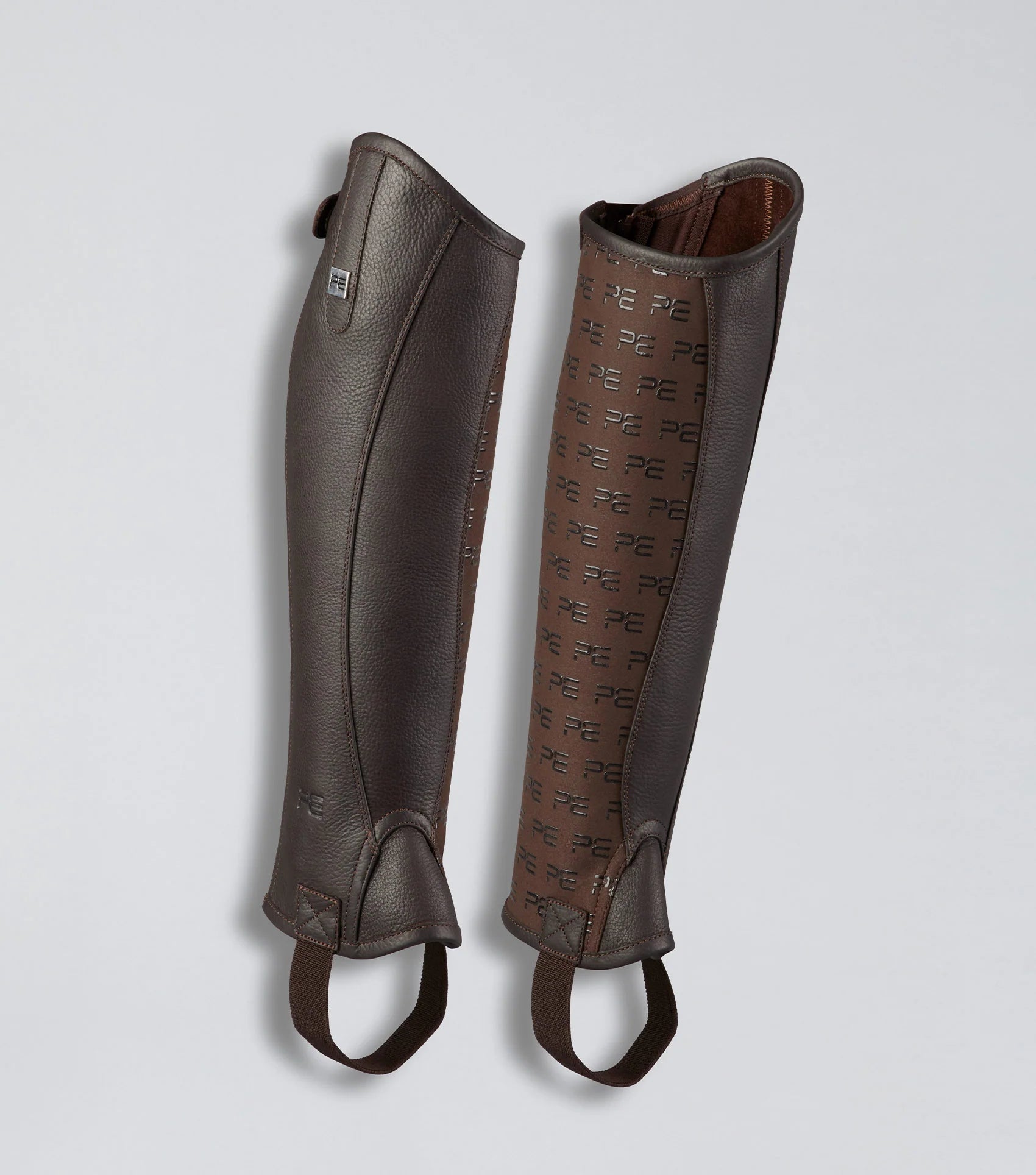 Brown Leather Half Chaps | Premier Equine Actio Riding Chaps | Equestrian Leg Protection