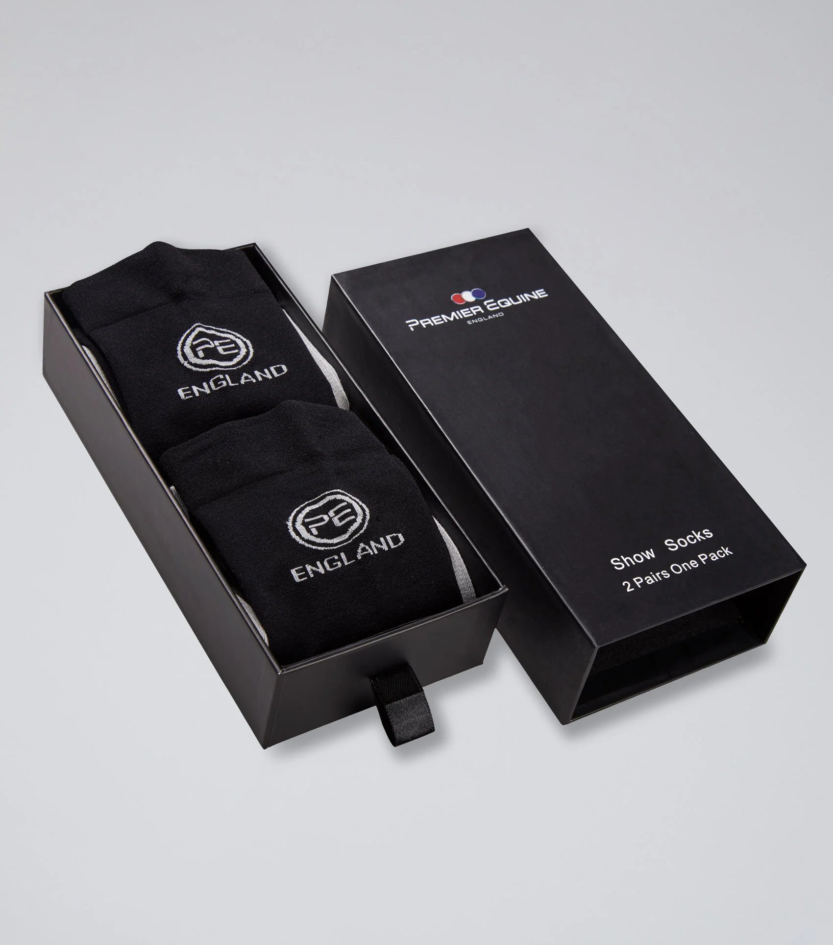 Premier Equine Summer Thin Socks (2 Pairs) Black & Grey - Equine Riding Socks, Breathable, Comfortable