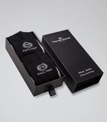 Premier Equine Summer Thin Socks (2 Pairs) Black & Grey - Equine Riding Socks, Breathable, Comfortable