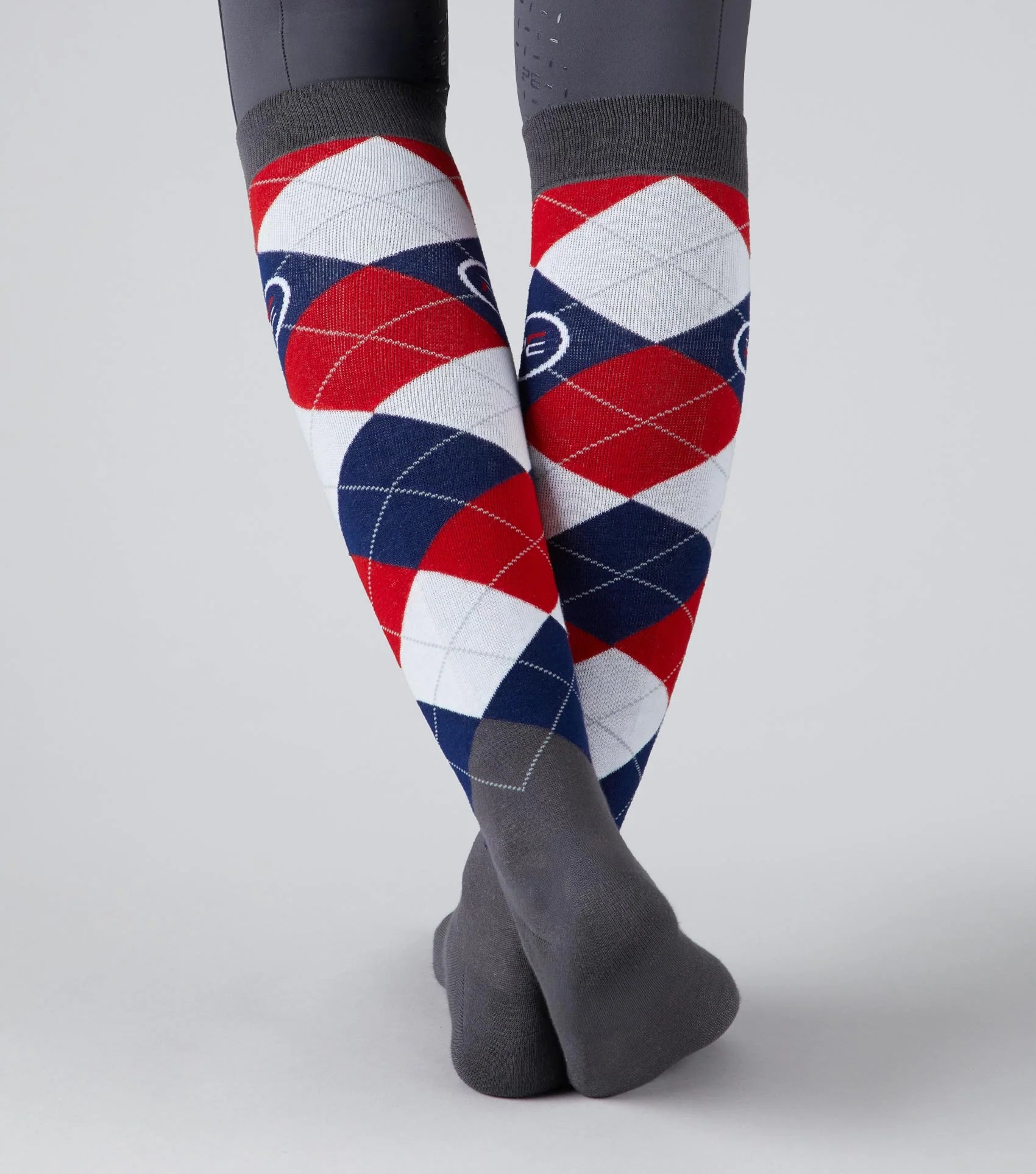 Premier Equine Thick Winter Socks - Classic Argyle Check Riding Socks, Warm Equestrian Socks