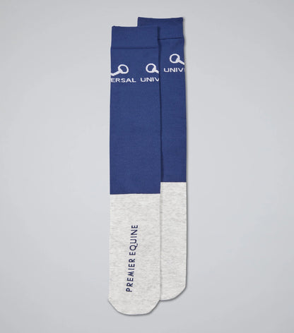 Premier Equine Navy Thin Stretch Riding Socks - Equestrian Performance Comfort - Moisture Wicking (2 Pairs)