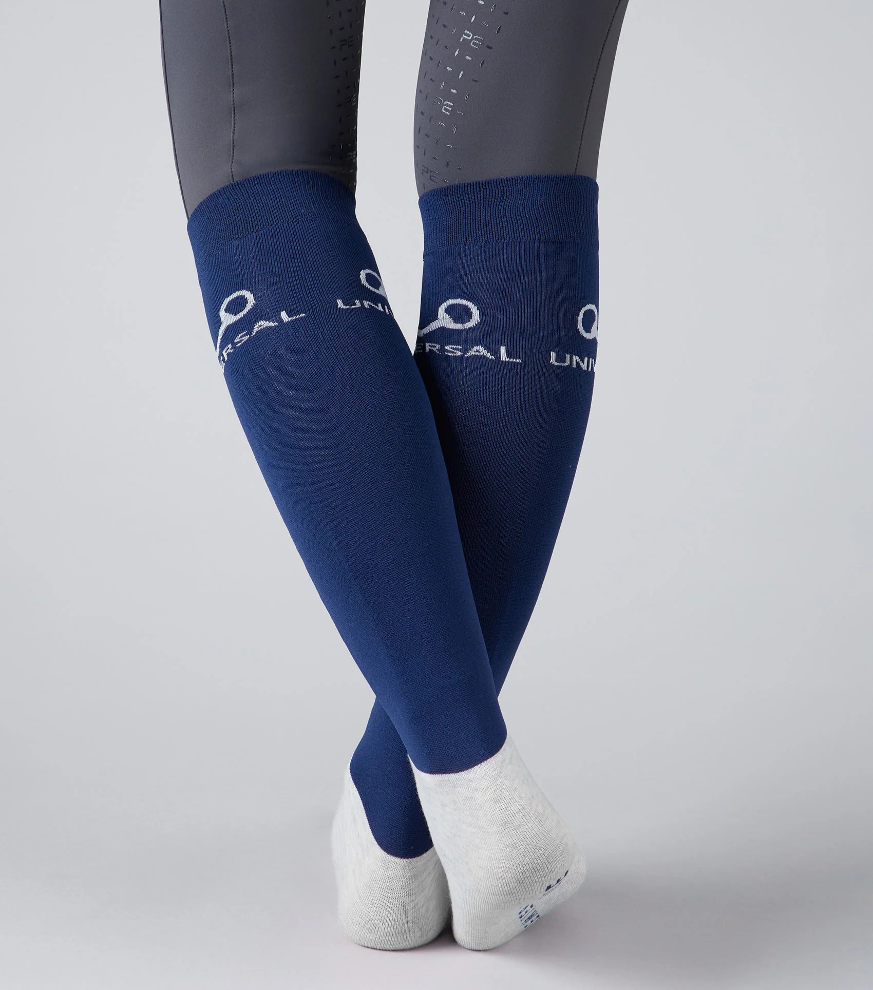 Premier Equine Thin Stretch Riding Socks (2 Pairs) - Navy Blue Equestrian Socks for Comfort & Performance