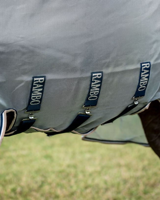 Horseware Rambo Protector Integrated Silver/Navy White And Beige