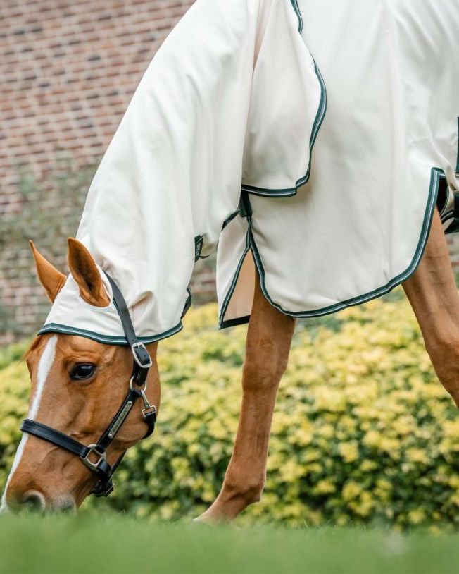 Horseware Rambo Hoody Chalk /Hunter Green And Silver