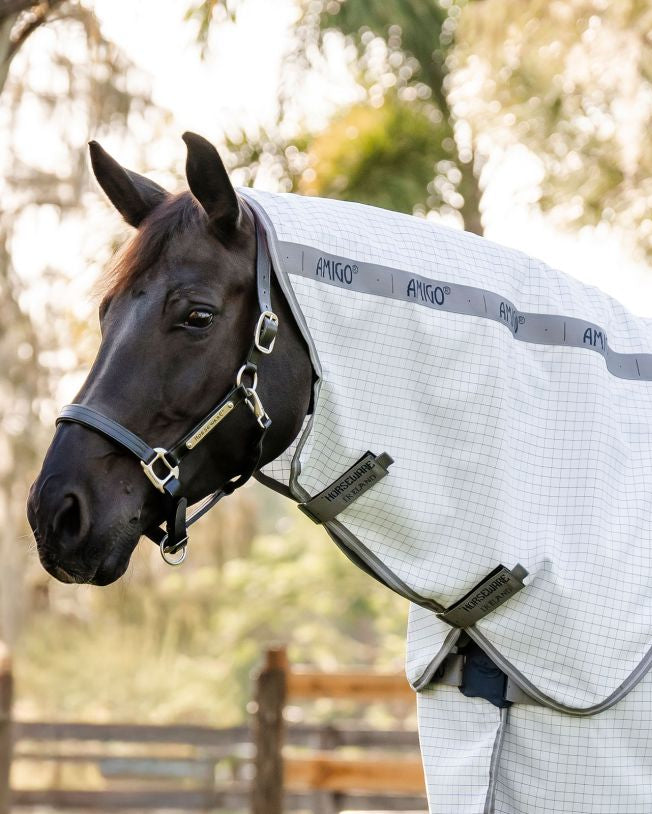 Horseware Amigo Summer Sheet Plus Navy Check/Titanium Grey And Silver