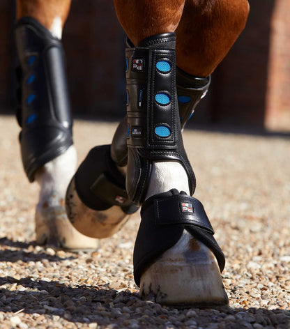 Premier Equine Air Cooled Original Black Front Eventing Boots for Horse Leg Protection