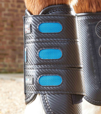Premier Equine Air Cooled Carbon Tech Eventing/Racing Boots - Black Horse Boots for Superior Protection and Cooling