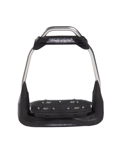 Freejump AIR'S Black/Silver Dressage Stirrups - Stainless Steel Horse Riding Stirrups | Equiflair
