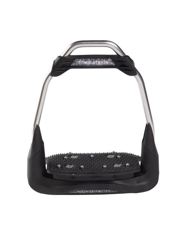 Freejump AIR'S Black/Silver Dressage Stirrups - Stainless Steel Horse Riding Stirrups | Equiflair