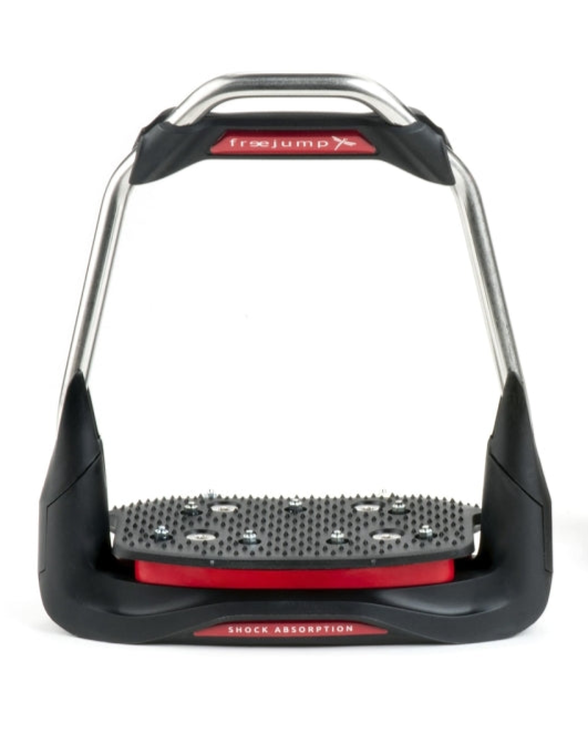 FREEJUMP Air's Stirrups Red, Equestrian Stirrups with Shock Absorption & Grip - Premium Horse Riding Equipment