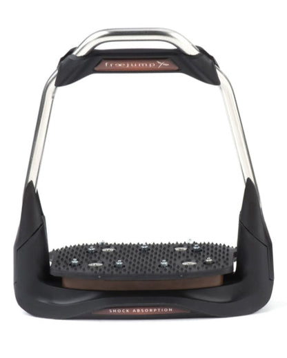 FREEJUMP AIR'S Stirrups Choco Black: Equestrian stirrups with shock absorption and superior grip for optimal riding performance.