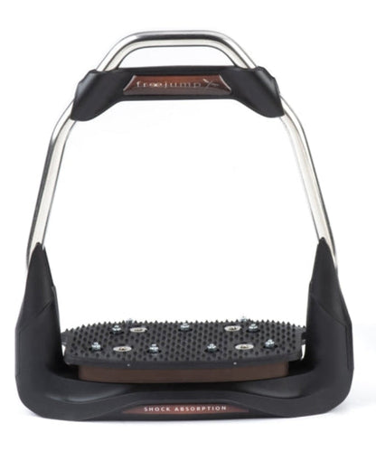FREEJUMP Air'S Stirrups: Black & Chocolate - Horse Riding Equestrian Stirrups with Shock Absorption