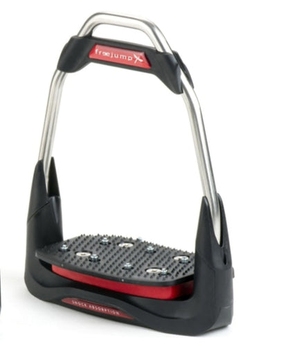 FREEJUMP AIR'S RED Stirrups: Stainless Steel, Shock Absorption, Superior Grip, Fiberglass. Horse Riding Equestrian Safety Equipment