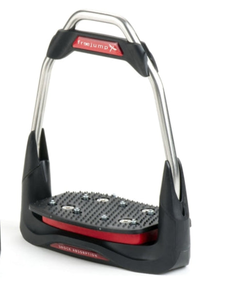 FREEJUMP AIR'S RED Stirrups: Stainless Steel, Shock Absorption, Superior Grip, Fiberglass. Horse Riding Equestrian Safety Equipment