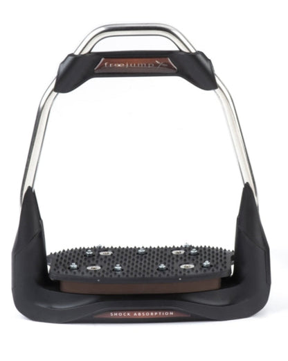 Freejump Air's Stirrups: Choco & Black Equestrian Riding Stirrups with Shock Absorption and Superior Grip