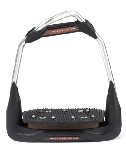 Freejump Air's Stirrups Choco Black: Equestrian Stirrups with Shock Absorption & Super Grip - Equiflair
