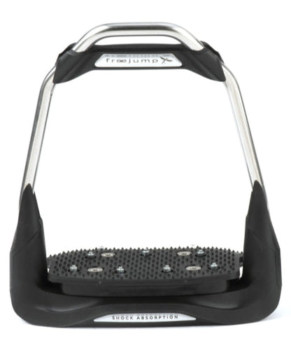 FREEJUMP AIR'S Black Stirrups: Shock Absorption, Super Grip, Stainless Steel Equestrian Stirrups for Jumping & Riding - Equiflair