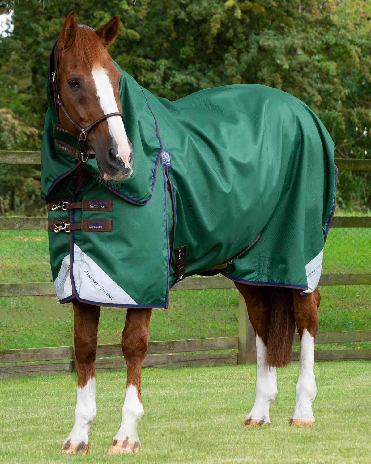 Premier Equine Akoni 0g Turnout Rug with Classic Neck Cover Green