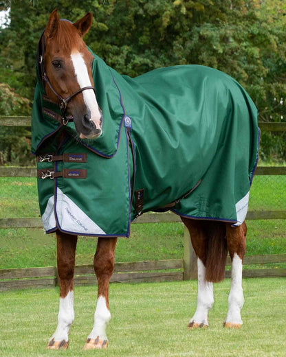 Premier Equine Akoni 0g Turnout Rug with Classic Neck Cover Green