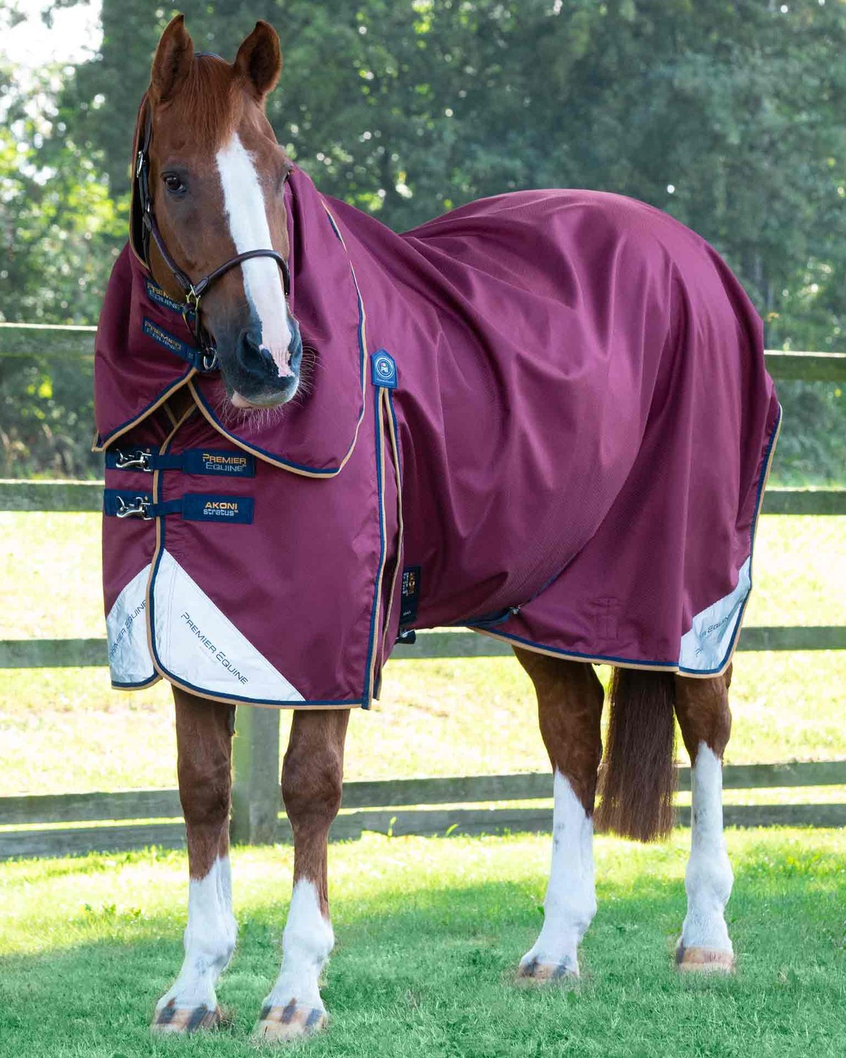 Premier Equine Akoni 0g Turnout Rug with Classic Neck Cover Wine