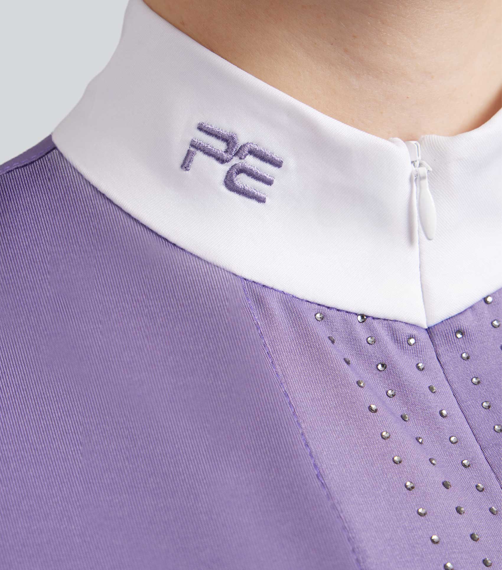 Premier Equine Alani Amethyst Riding Top: Women's Equestrian Tech Shirt, Breathable, Short Sleeve, UV Protection