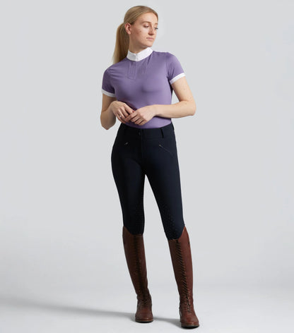 Amethyst Riding Top: Women's Equestrian Shirt, Short Sleeve, Technical Fabric