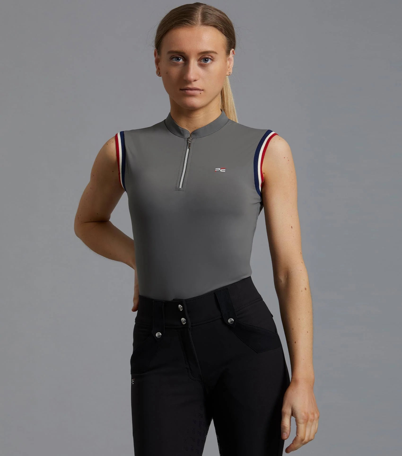 Premier Equine Alito Ladies Sleeveless Riding Top Anthracite | Equestrian Fashion