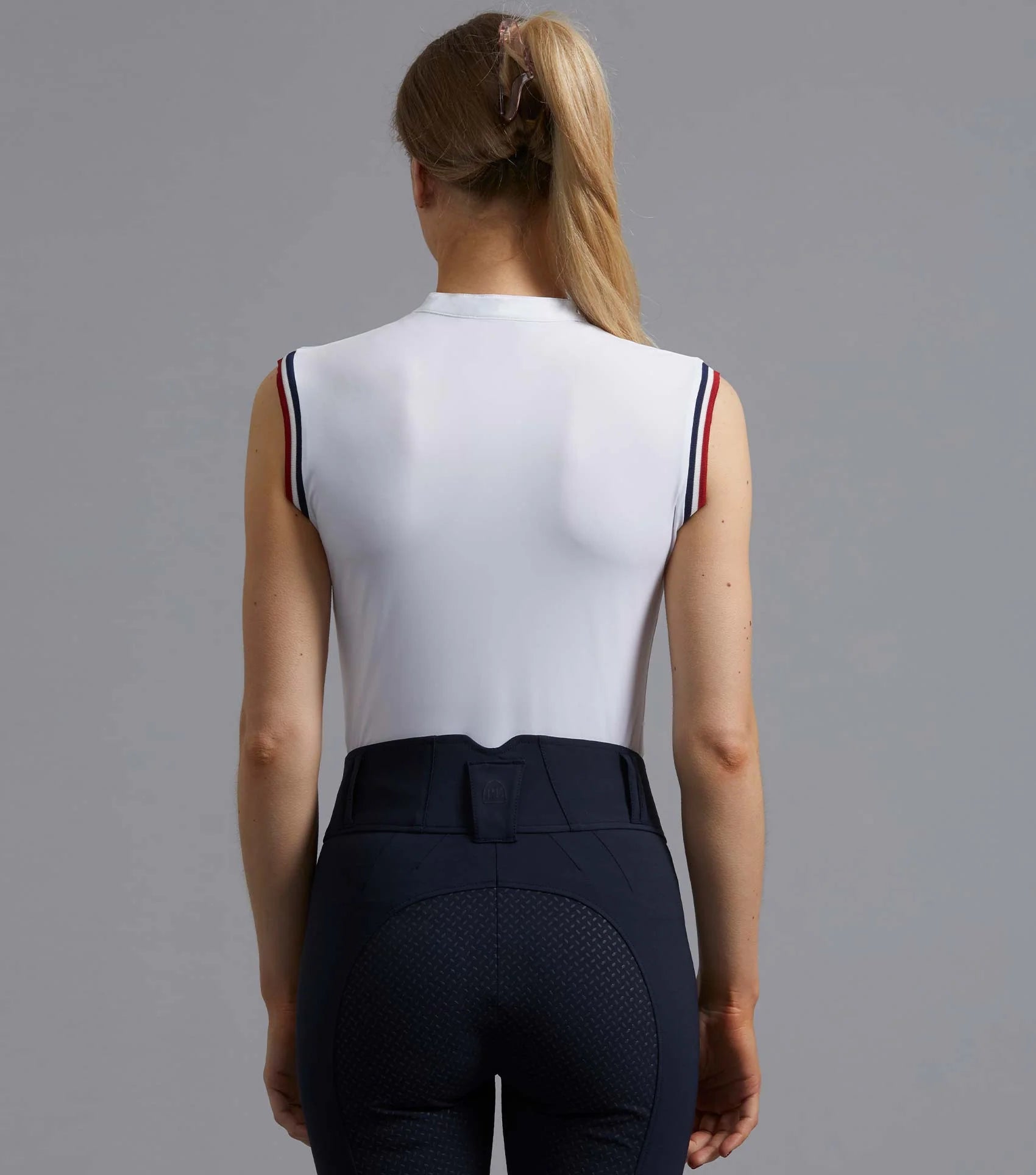 Premier Equine Alito White Sleeveless Riding Top - Breathable Equestrian Sportswear